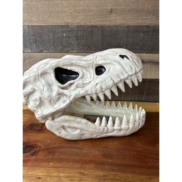 T Rex Skull Candy Bowl Seasons USA Halloween Prop Decor Dinosaur 12” Long - Picture 6 of 8